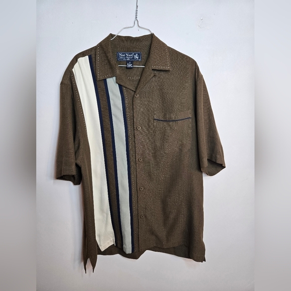 Nan Nast Black and Gray + Brown And Tan Striped Shirts - Picture 8 of 13